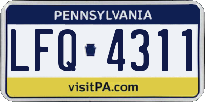 PA license plate LFQ4311