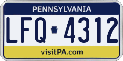 PA license plate LFQ4312