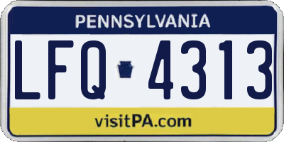 PA license plate LFQ4313