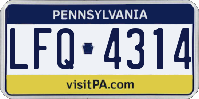 PA license plate LFQ4314