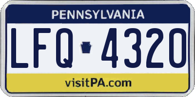 PA license plate LFQ4320