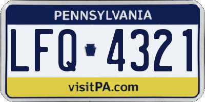 PA license plate LFQ4321
