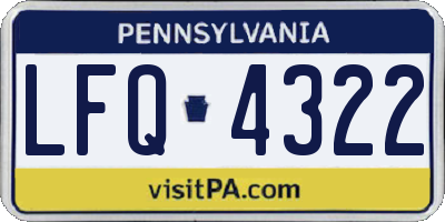 PA license plate LFQ4322