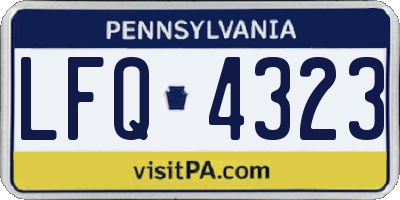 PA license plate LFQ4323