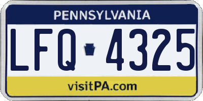 PA license plate LFQ4325