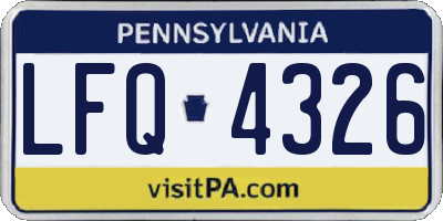 PA license plate LFQ4326