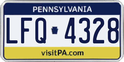PA license plate LFQ4328