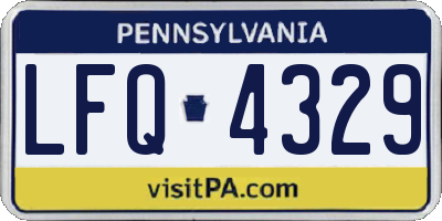 PA license plate LFQ4329
