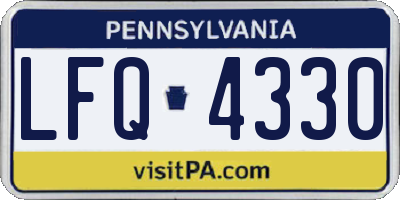 PA license plate LFQ4330