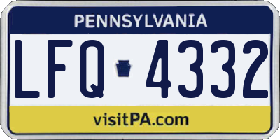 PA license plate LFQ4332