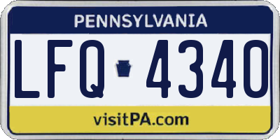 PA license plate LFQ4340