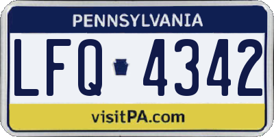 PA license plate LFQ4342