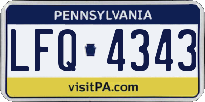 PA license plate LFQ4343