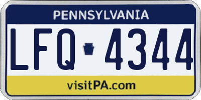 PA license plate LFQ4344