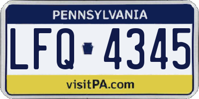 PA license plate LFQ4345