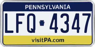 PA license plate LFQ4347