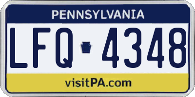 PA license plate LFQ4348
