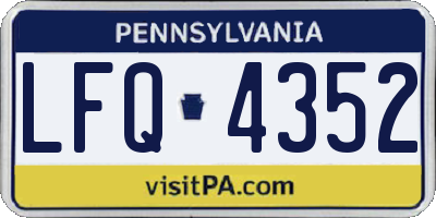 PA license plate LFQ4352
