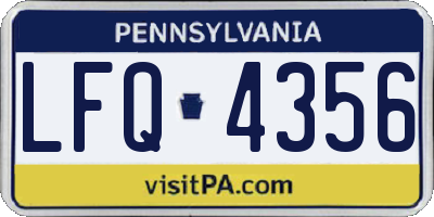 PA license plate LFQ4356