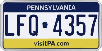 PA license plate LFQ4357