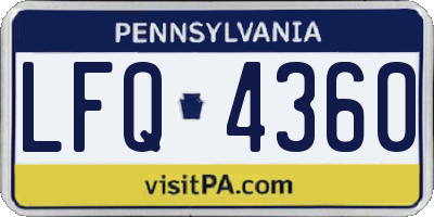 PA license plate LFQ4360