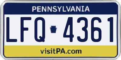 PA license plate LFQ4361