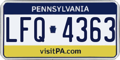 PA license plate LFQ4363