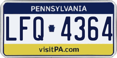 PA license plate LFQ4364