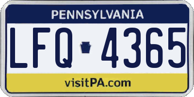 PA license plate LFQ4365