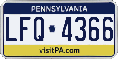 PA license plate LFQ4366