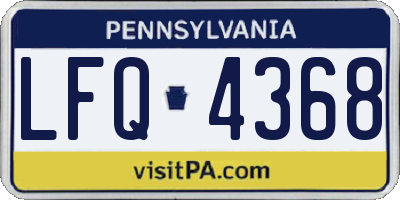 PA license plate LFQ4368