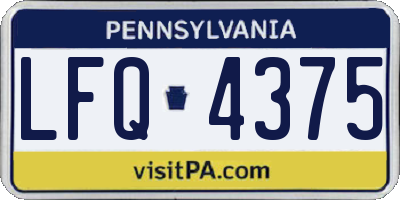 PA license plate LFQ4375