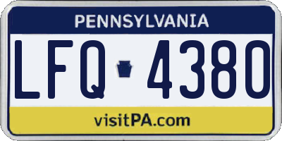 PA license plate LFQ4380