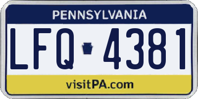 PA license plate LFQ4381