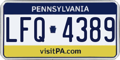 PA license plate LFQ4389