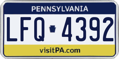PA license plate LFQ4392