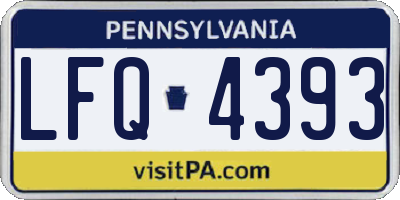 PA license plate LFQ4393