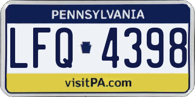 PA license plate LFQ4398