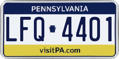 PA license plate LFQ4401