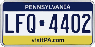 PA license plate LFQ4402