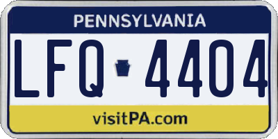 PA license plate LFQ4404