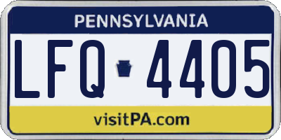 PA license plate LFQ4405