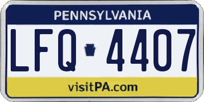 PA license plate LFQ4407
