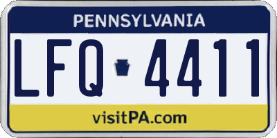PA license plate LFQ4411