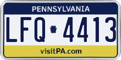 PA license plate LFQ4413
