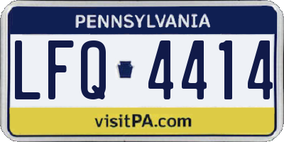 PA license plate LFQ4414
