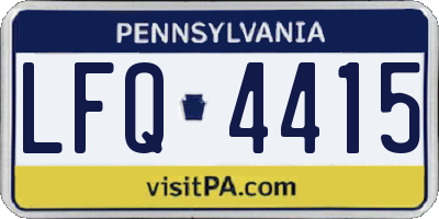 PA license plate LFQ4415