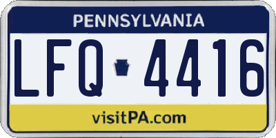 PA license plate LFQ4416