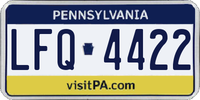 PA license plate LFQ4422