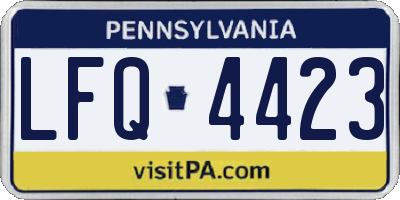 PA license plate LFQ4423